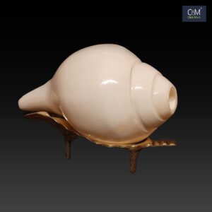 100% Original Sahadeva Shankha – Divine Mahabharata Conch Shell with Stand for Pooja and Home Temple Decor