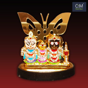 Elegant Butterfly Background Sighasana Design Metal Murti - Premium Religious Idol for Home Altar