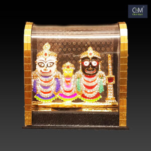 Elegant Glass Frame Metal Murti - Premium Religious Idol for Home Decor