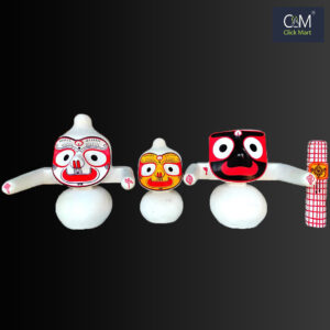 Puri Temple Style Neem Wood of Lord Jagannath, Balabhadra, Subhadra and Sudarshan Idols – Handcrafted Wooden Deity Set for Pooja and Home Temple