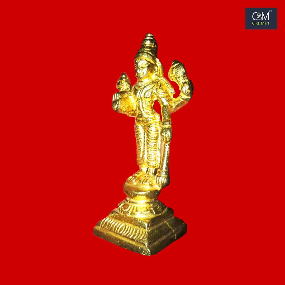 3-Inch Brass Narayan Murty Idol - Handcrafted Hindu God Figurine for Home Decor and Pooja Room - Image 2