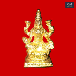 3-Inch Brass Laxmi Murty Idol – Handcrafted Goddess Lakshmi Figurine for Pooja, Home Decor, and Prosperity