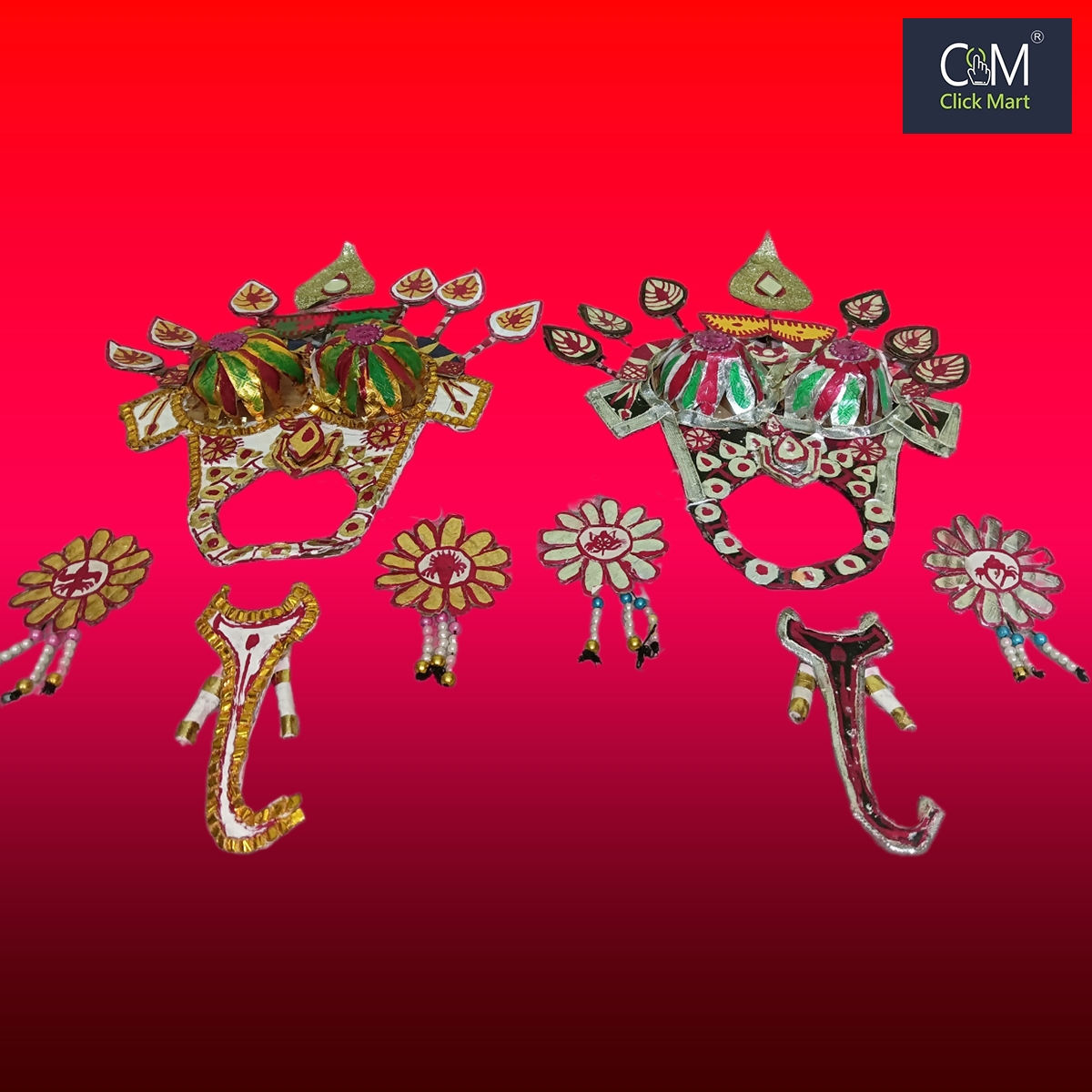 Gajanana Besha Ornament Kit for Jagannatha, Balabhadra, and Subhadra Idols – For 6, 8, 10 Inch Deities - Image 4