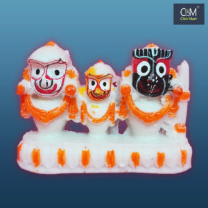 Lotus Grand Sighasan Marble Jagannatha, Balabhadra, Subhadra & Sudarshan Idol Set – Perfect for Temple & Pooja Room Decor